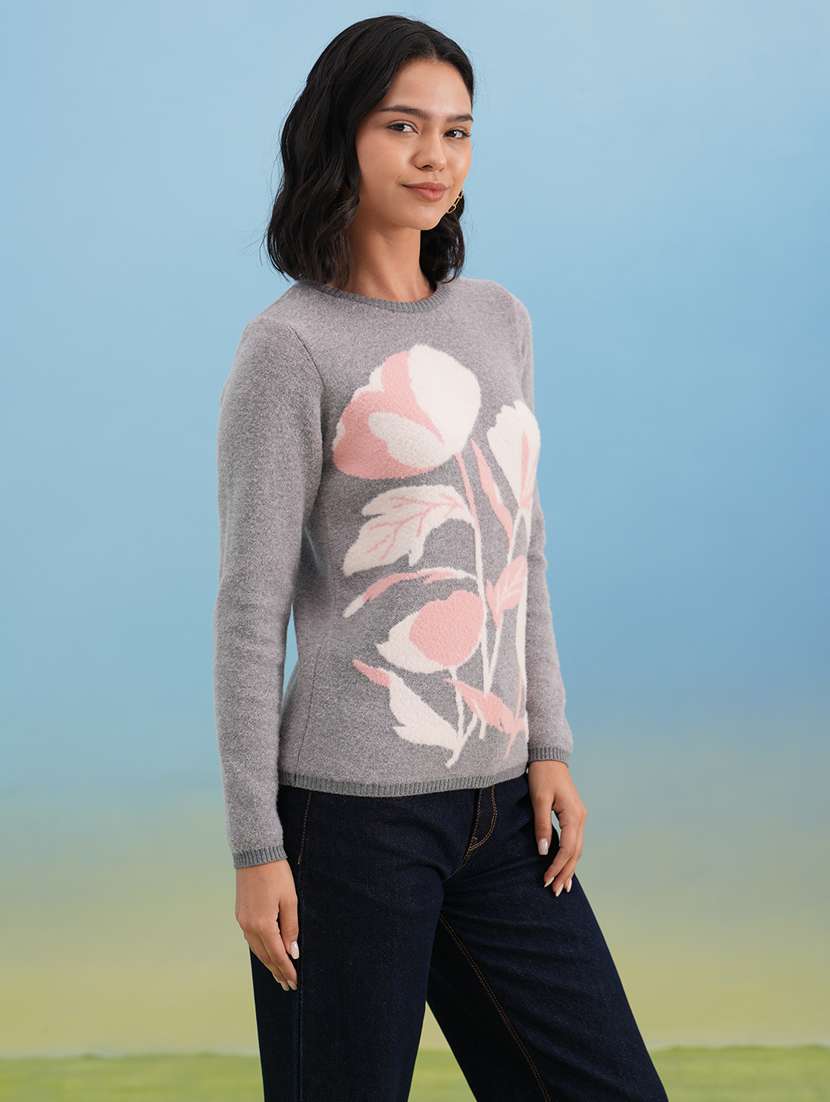 women floral long sleeve pullover - 22253804 -  Standard Image - 1