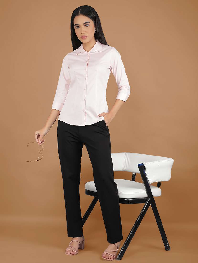 women solid mid rise cigarette pants - 22253816 -  Standard Image - 4