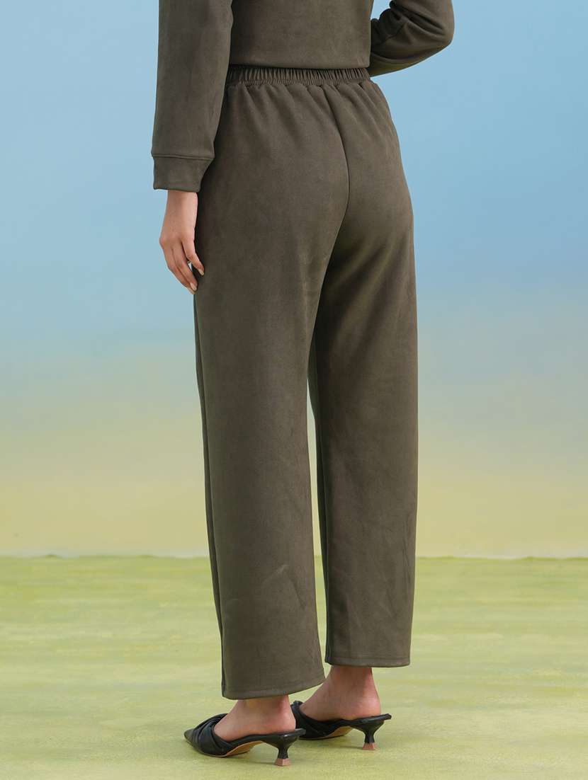 women solid mid rise straight trouser - 22253817 -  Standard Image - 4