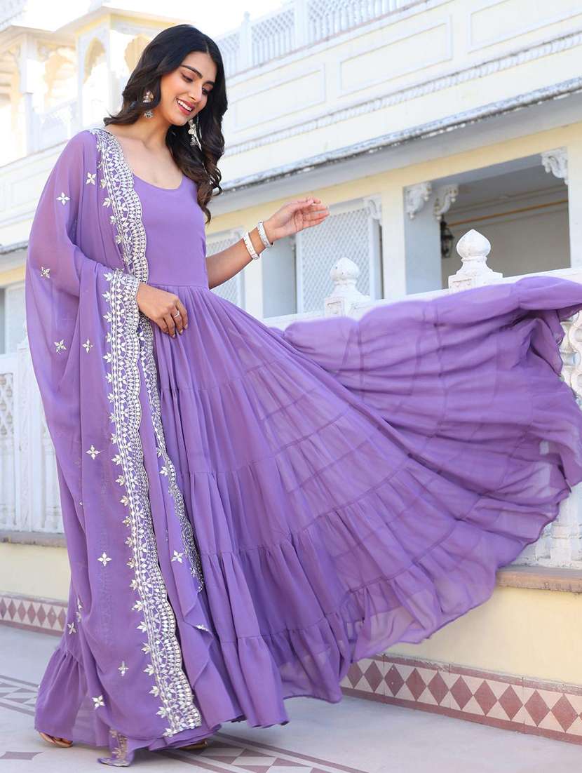 women solid shoulder strap kurta dupatta set - 22253825 -  Standard Image - 4