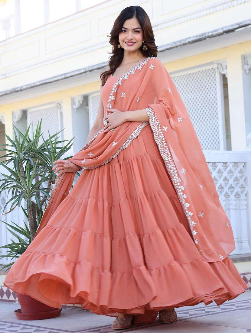 women solid shoulder strap kurta dupatta set - 22253829 -  Standard Image - 4