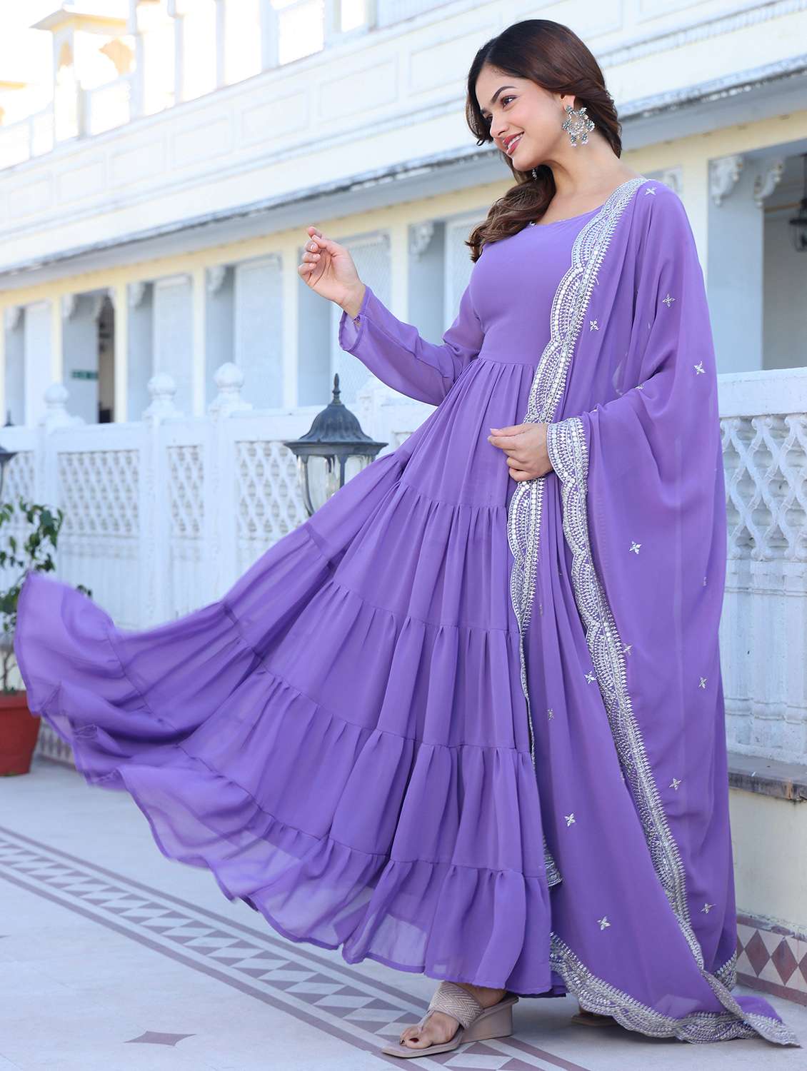 women solid long sleeve kurta dupatta set - 22253835 -  Standard Image - 4
