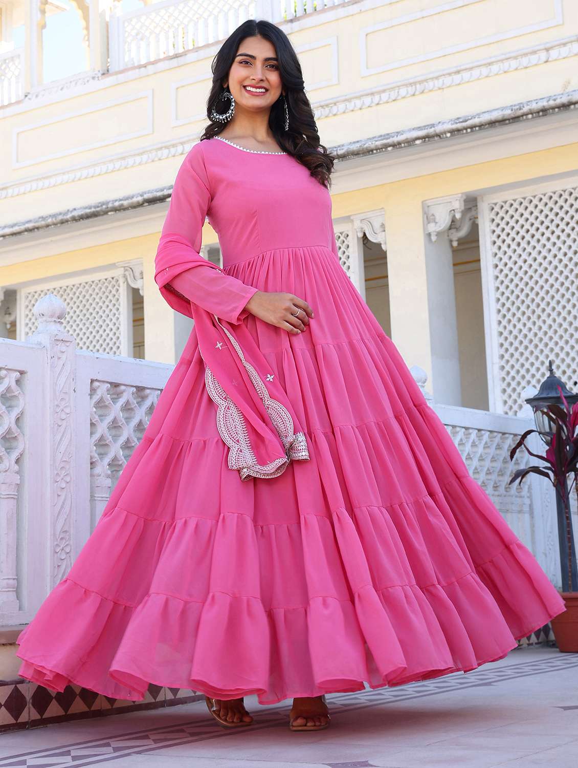 women solid long sleeve kurta dupatta set - 22253837 -  Standard Image - 1