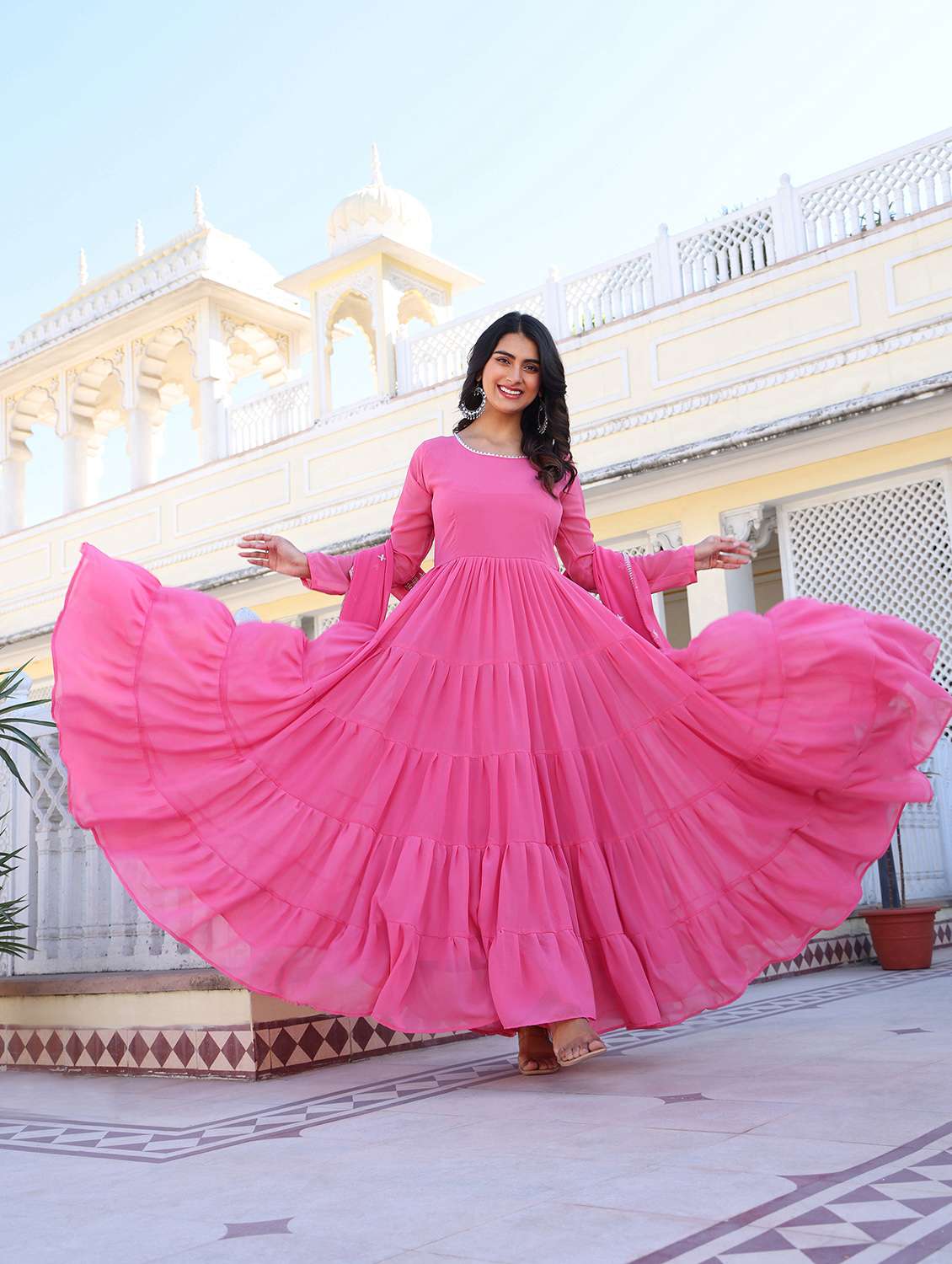 women solid long sleeve kurta dupatta set - 22253837 -  Standard Image - 4