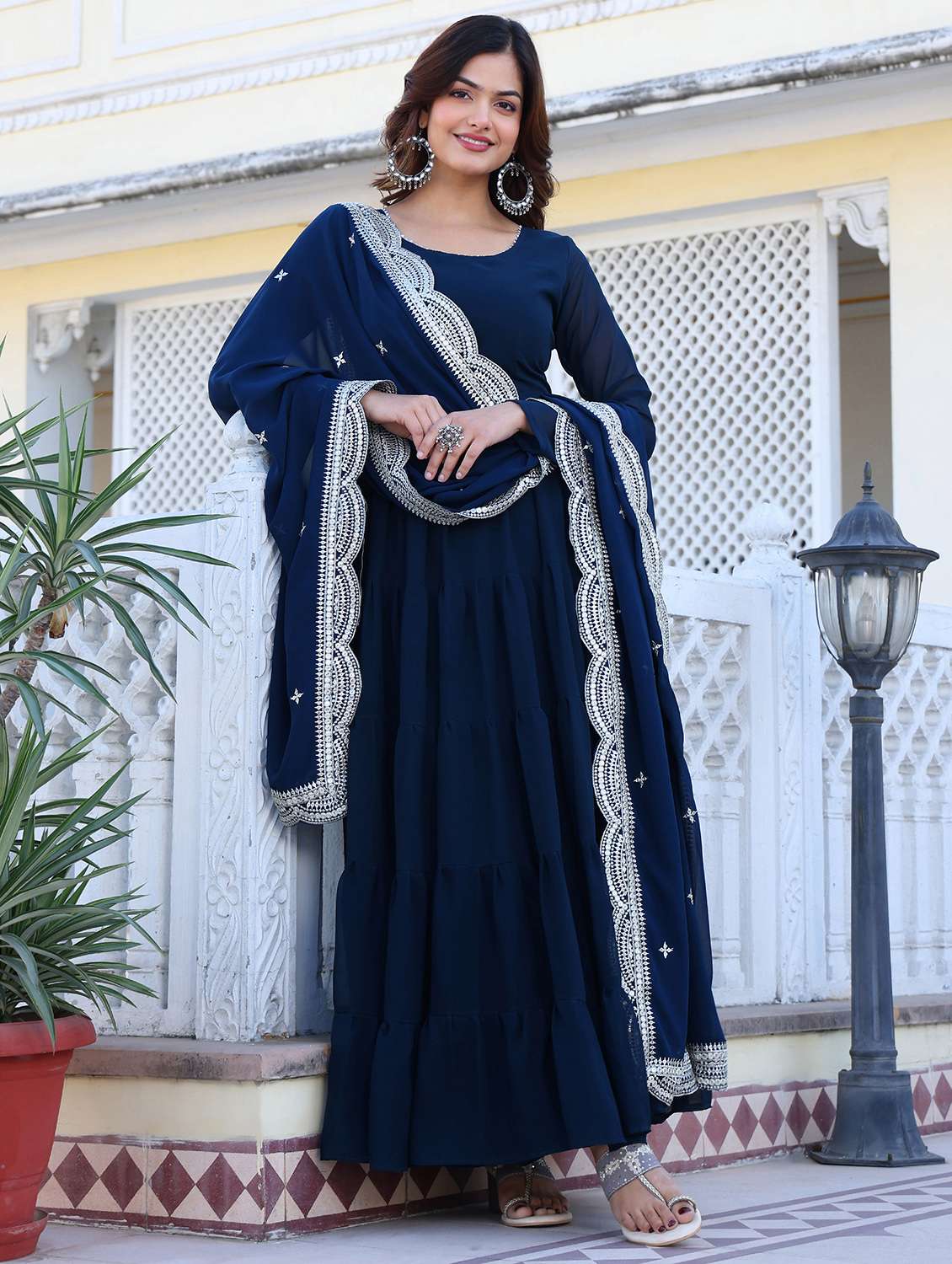 women solid long sleeve kurta dupatta set - 22253842 -  Standard Image - 1