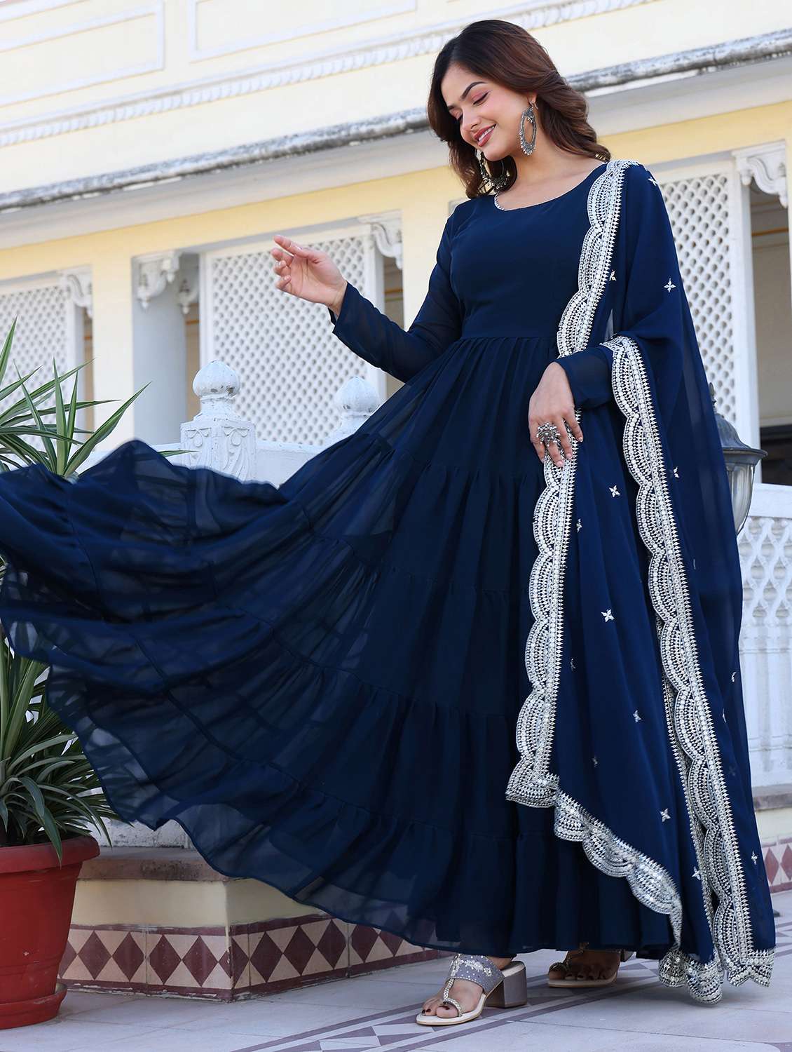 women solid long sleeve kurta dupatta set - 22253842 -  Standard Image - 4