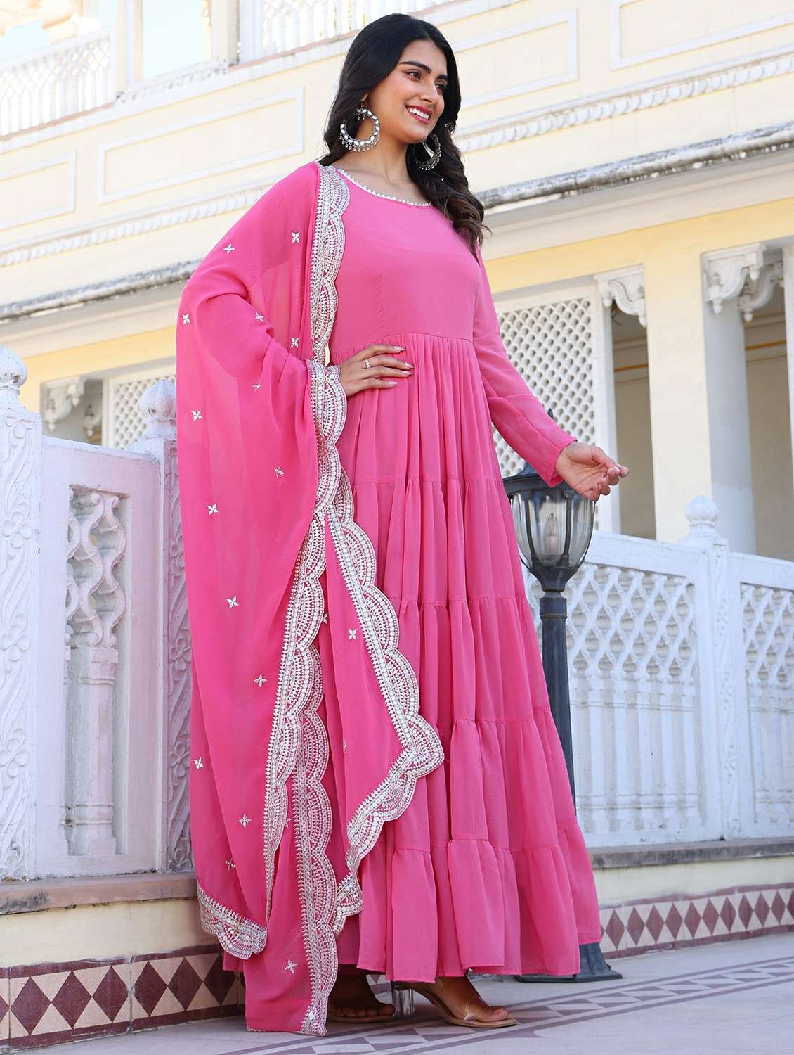 women solid long sleeve kurta with dupatta set - 22253907 -  Standard Image - 1