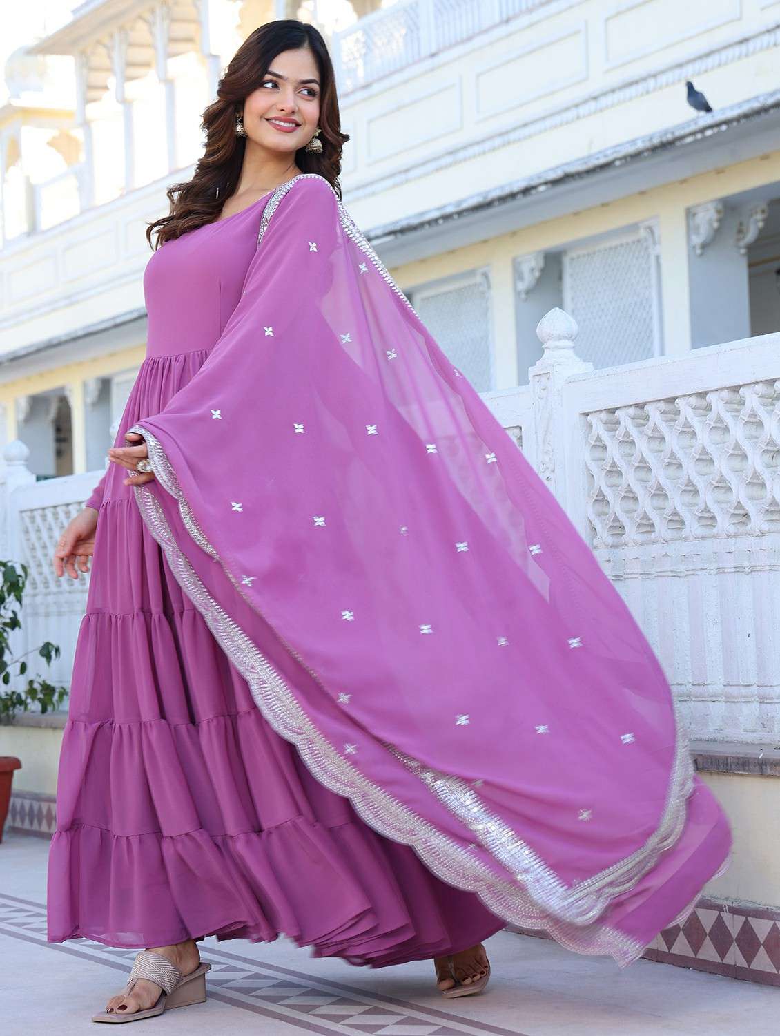 women solid long sleeve kurta with dupatta set - 22253908 -  Standard Image - 1