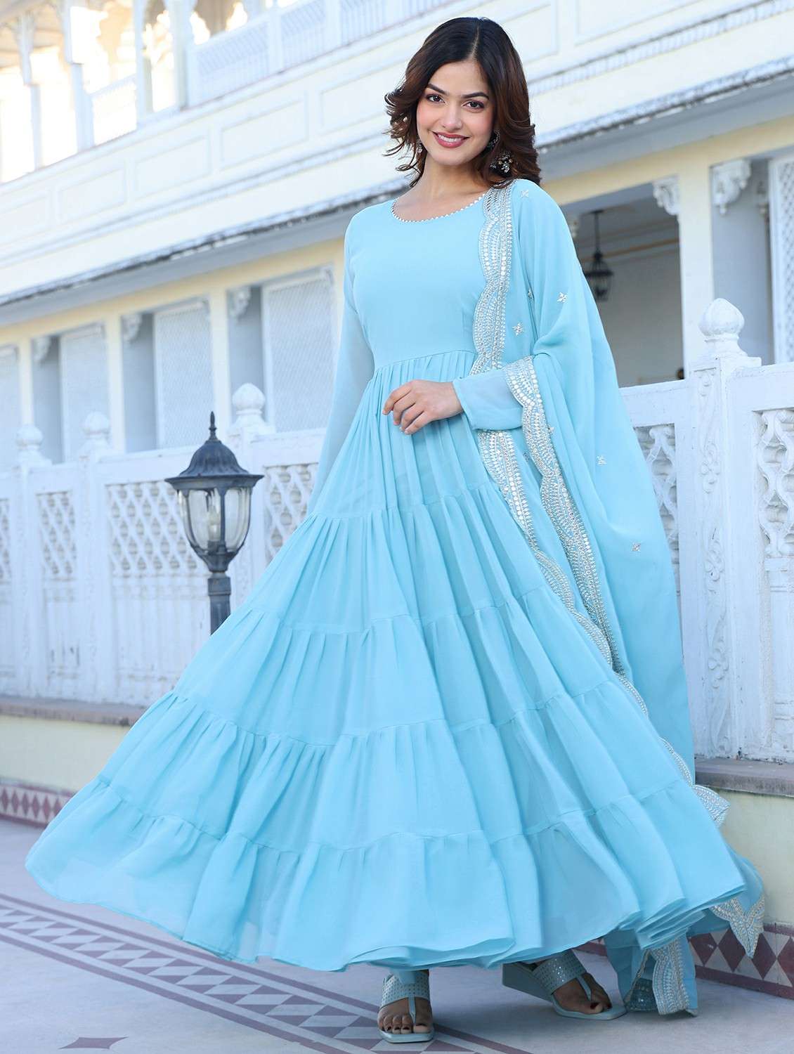 women solid long sleeve kurta with dupatta set - 22253911 -  Standard Image - 1