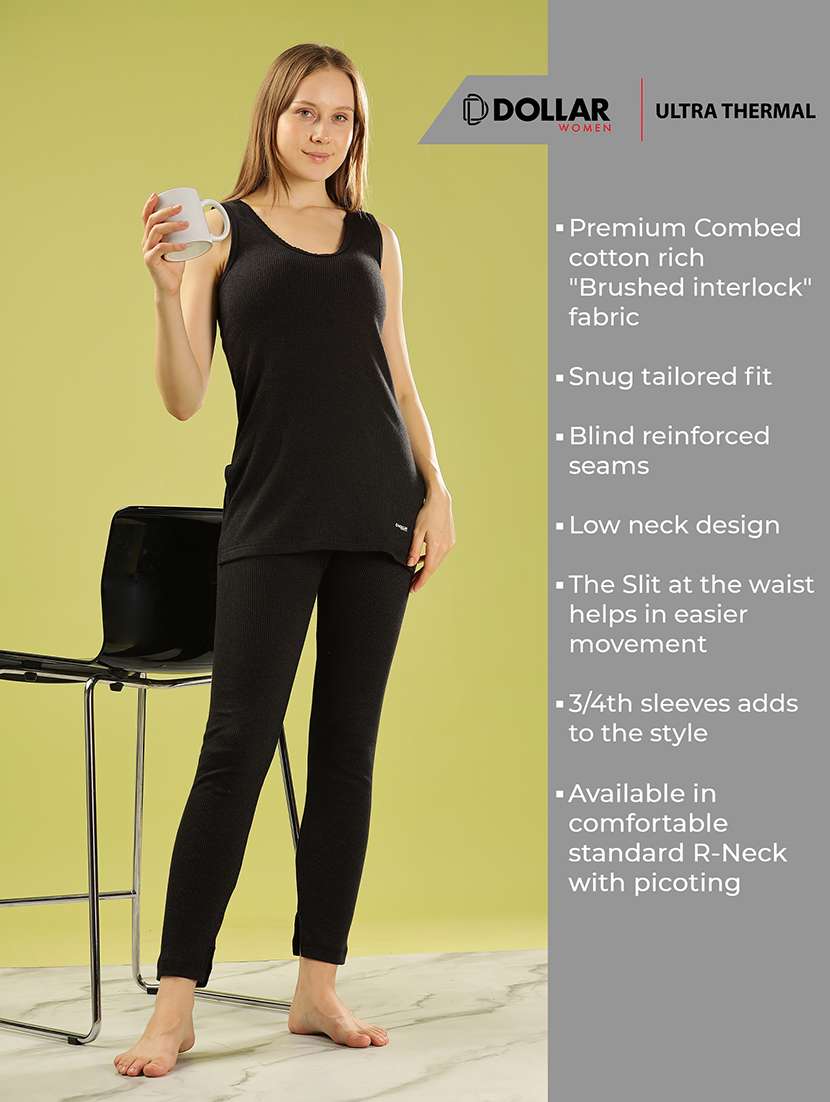 women solid sleeveless thermal set - 22253956 -  Standard Image - 1