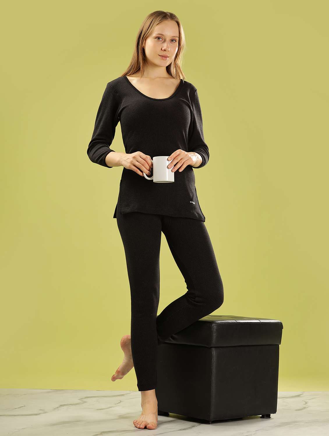 women solid three quarter sleeve thermal top - 22253961 -  Standard Image - 4