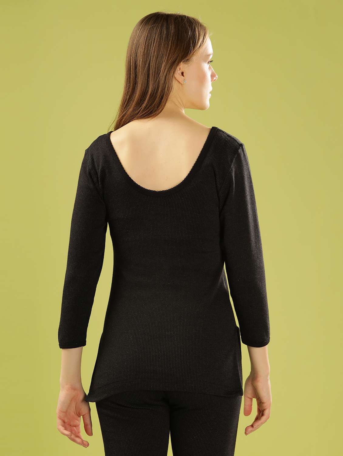 women solid three quarter sleeve thermal set - 22253968 -  Standard Image - 1