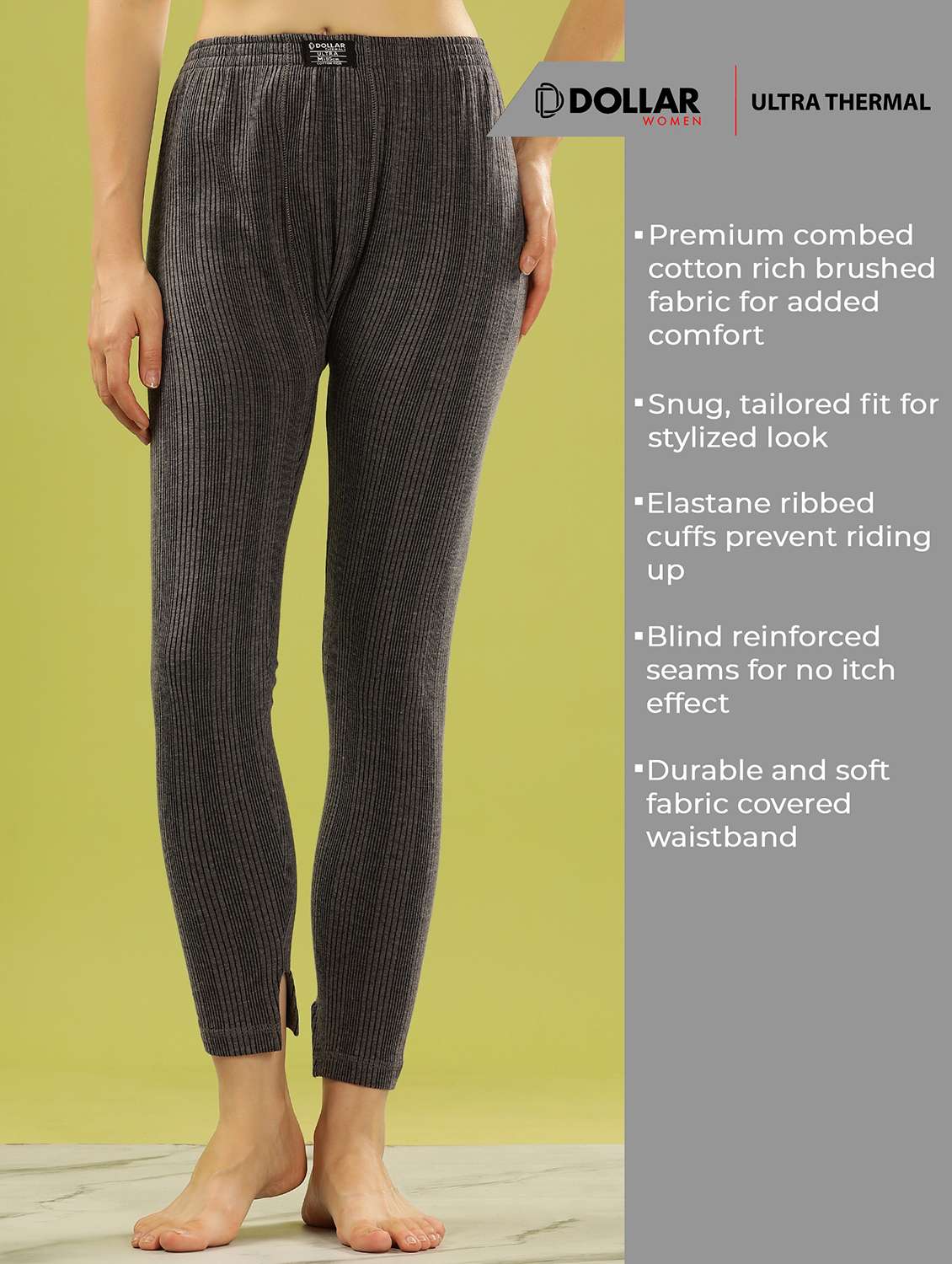 women pack of 2 solid mid rise thermal bottom - 22253975 -  Standard Image - 4