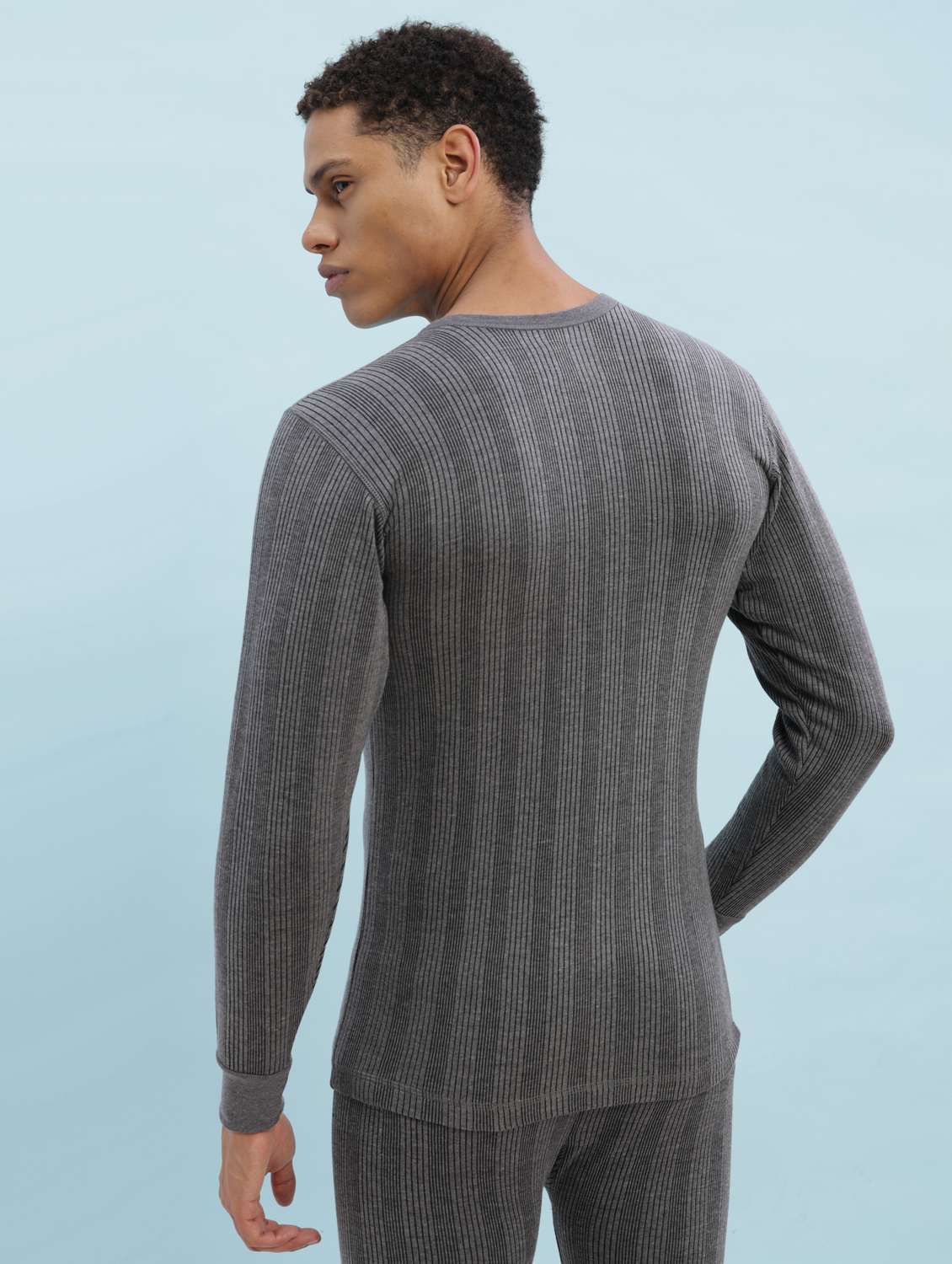 men pack of 2 solid full sleeve thermal top - 22253980 -  Standard Image - 4