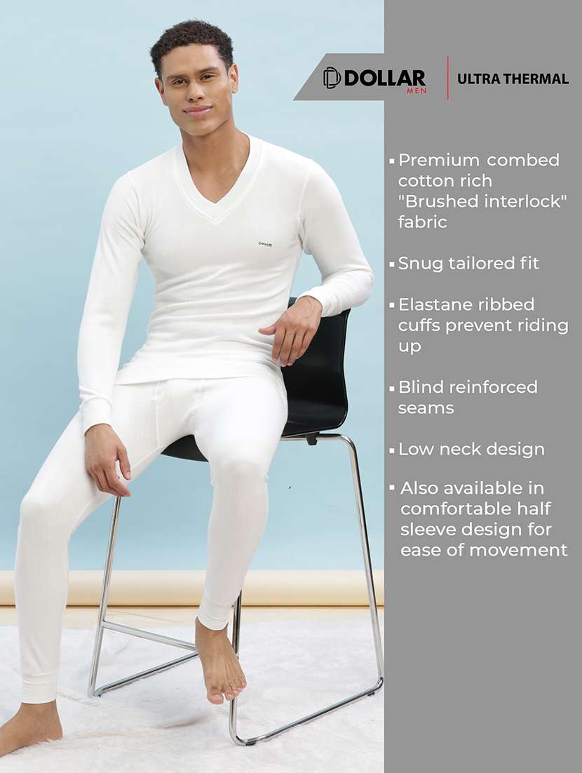 men solid full sleeve thermal set - 22254003 -  Standard Image - 4