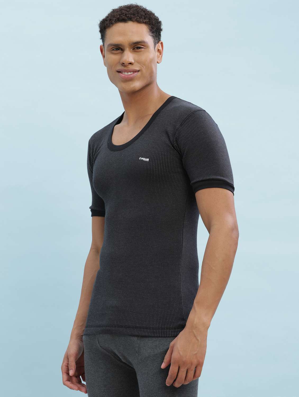 men pack of 2 solid half sleeve thermal top - 22254007 -  Standard Image - 1