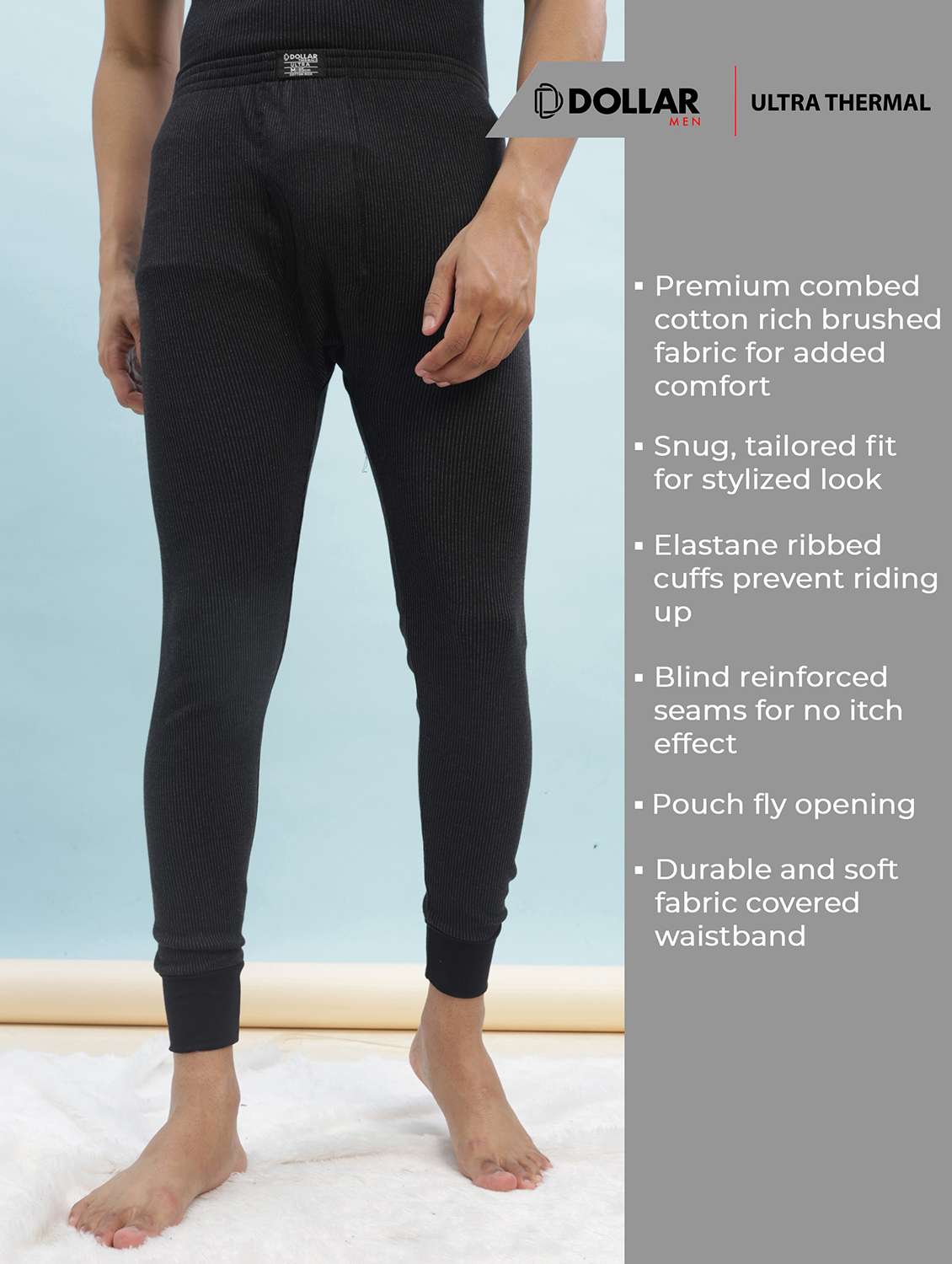 men pack of 2 solid thermal bottom - 22254028 -  Standard Image - 1