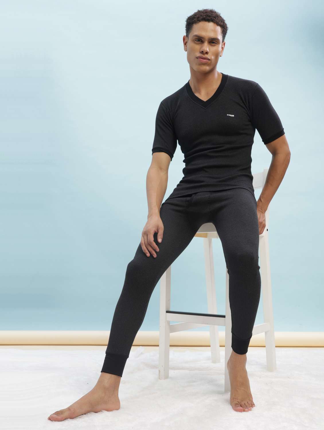 men solid mid rise thermal bottom - 22254030 -  Standard Image - 4