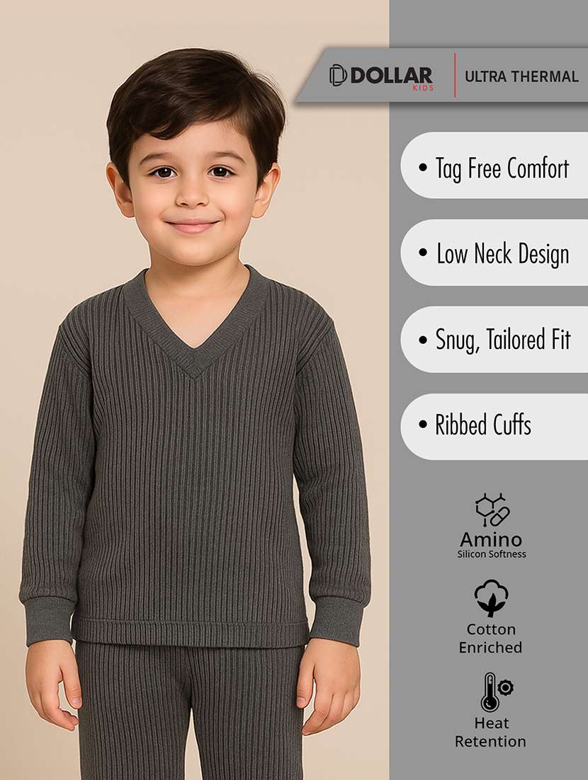 boys solid long sleeve thermal top - 22254045 -  Standard Image - 1