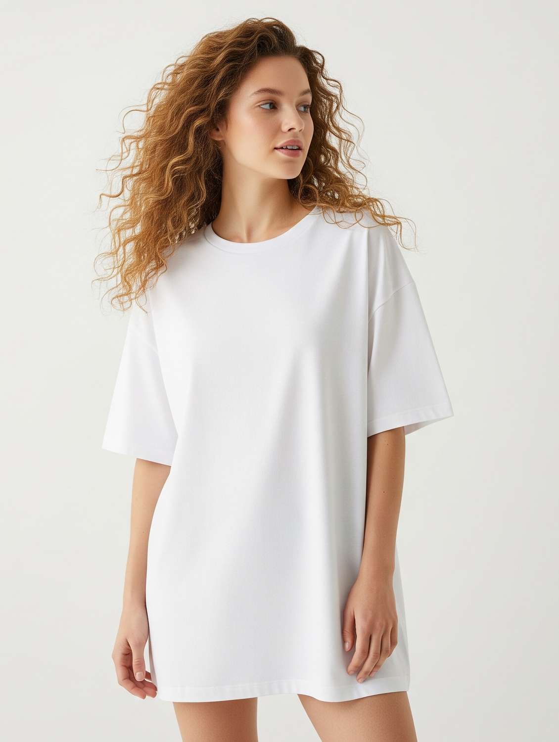 women solid short sleeve oversized t-shirt