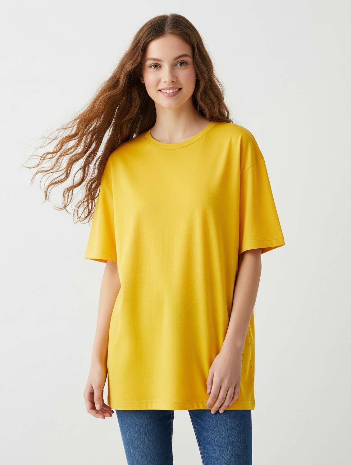 women solid short sleeve oversized t-shirt