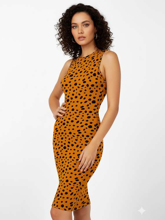 women animal print sleeveless bodycon dress - 22254470 -  Standard Image - 1
