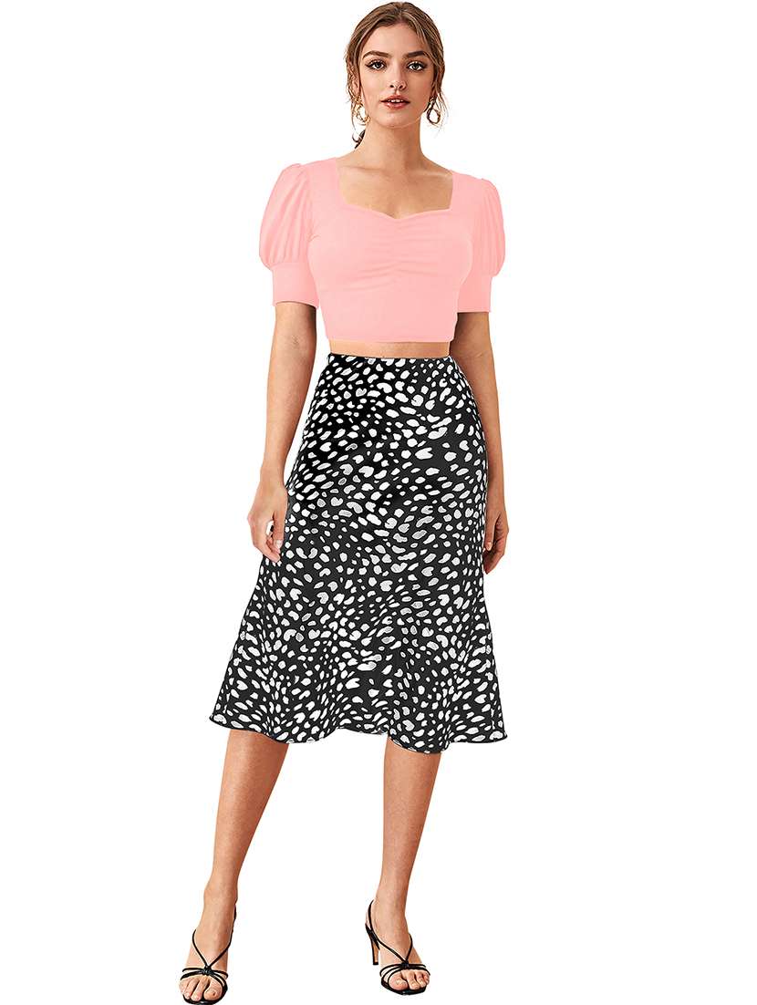 women solid puff sleeve crop top - 22254501 -  Standard Image - 4