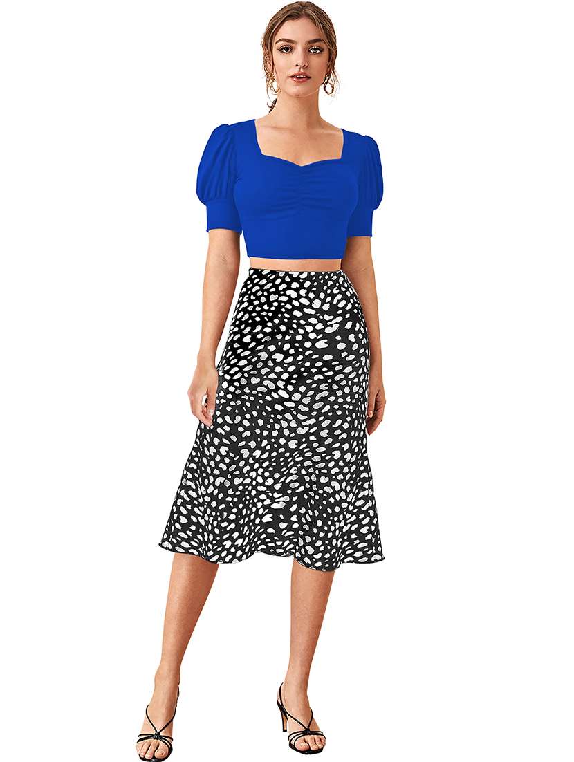 women solid puff sleeve crop top - 22254504 -  Standard Image - 4