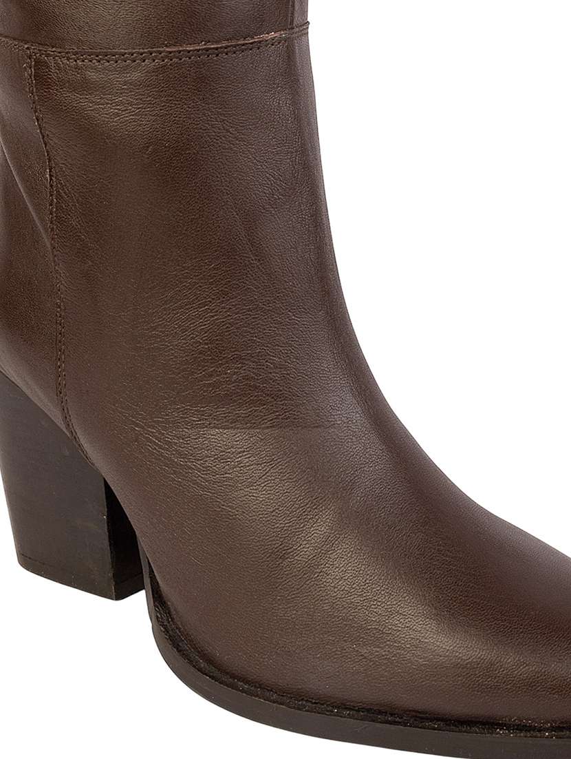 women solid block heel knee length boots - 22254998 -  Standard Image - 4