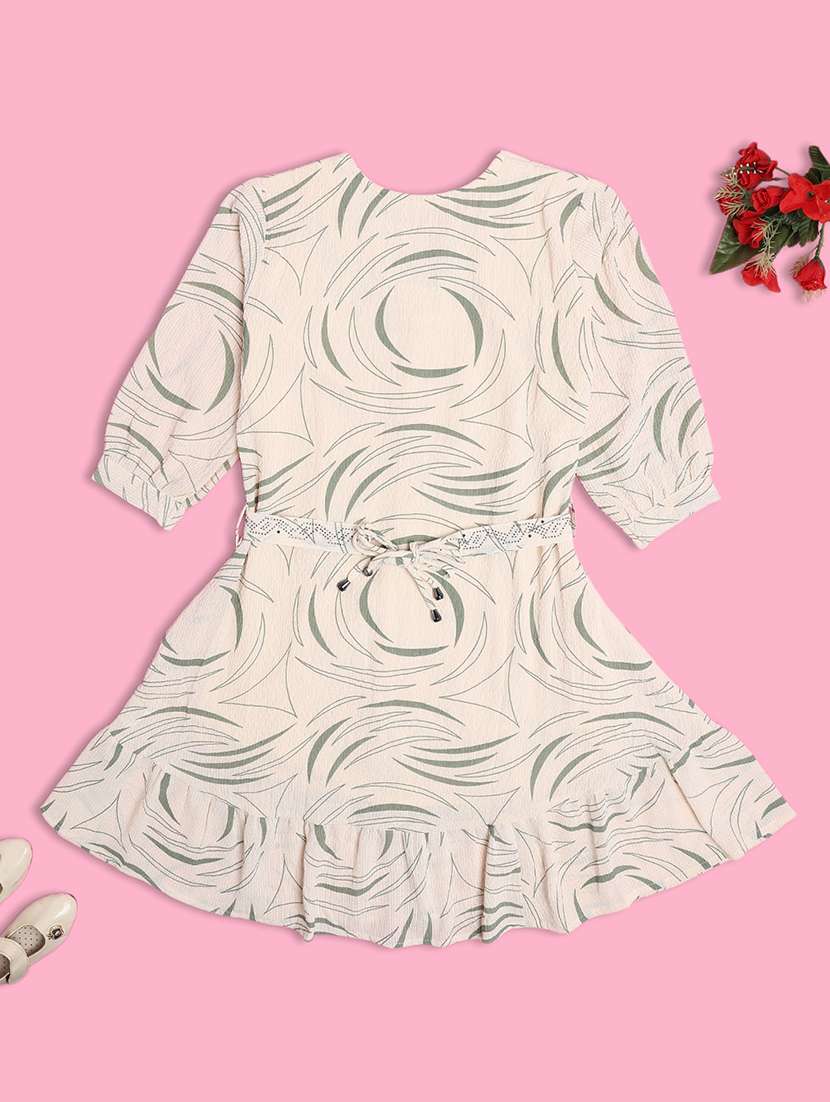 Girls Printed V Neck Frock - 22255124 -  Standard Image - 1