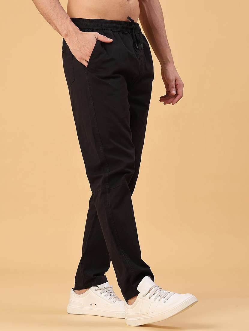 men solid mid rise full length track pant - 22255148 -  Standard Image - 1