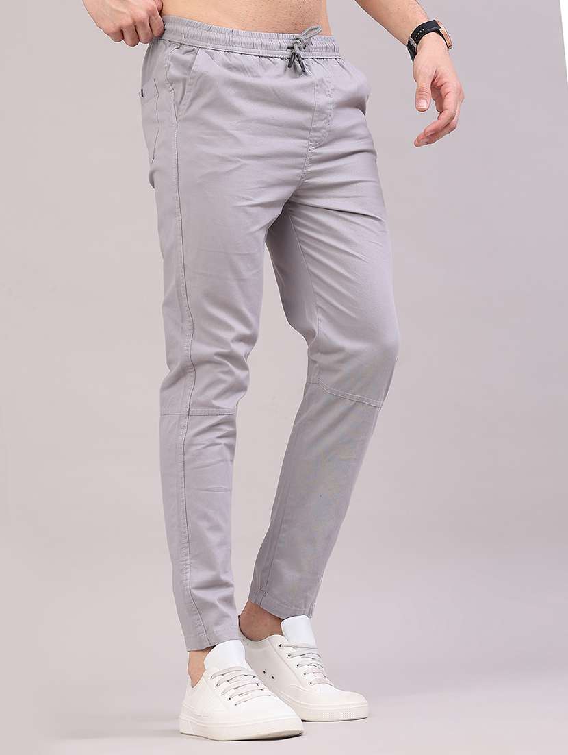 men solid mid rise full length track pant - 22255149 -  Standard Image - 1