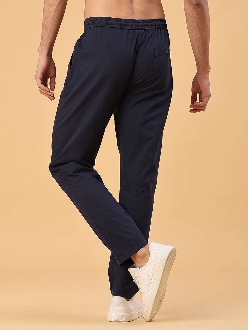 men solid mid rise full length track pant - 22255150 -  Standard Image - 4