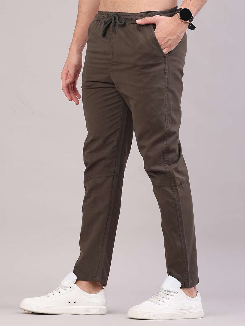 men solid mid rise full length track pant - 22255151 -  Standard Image - 1