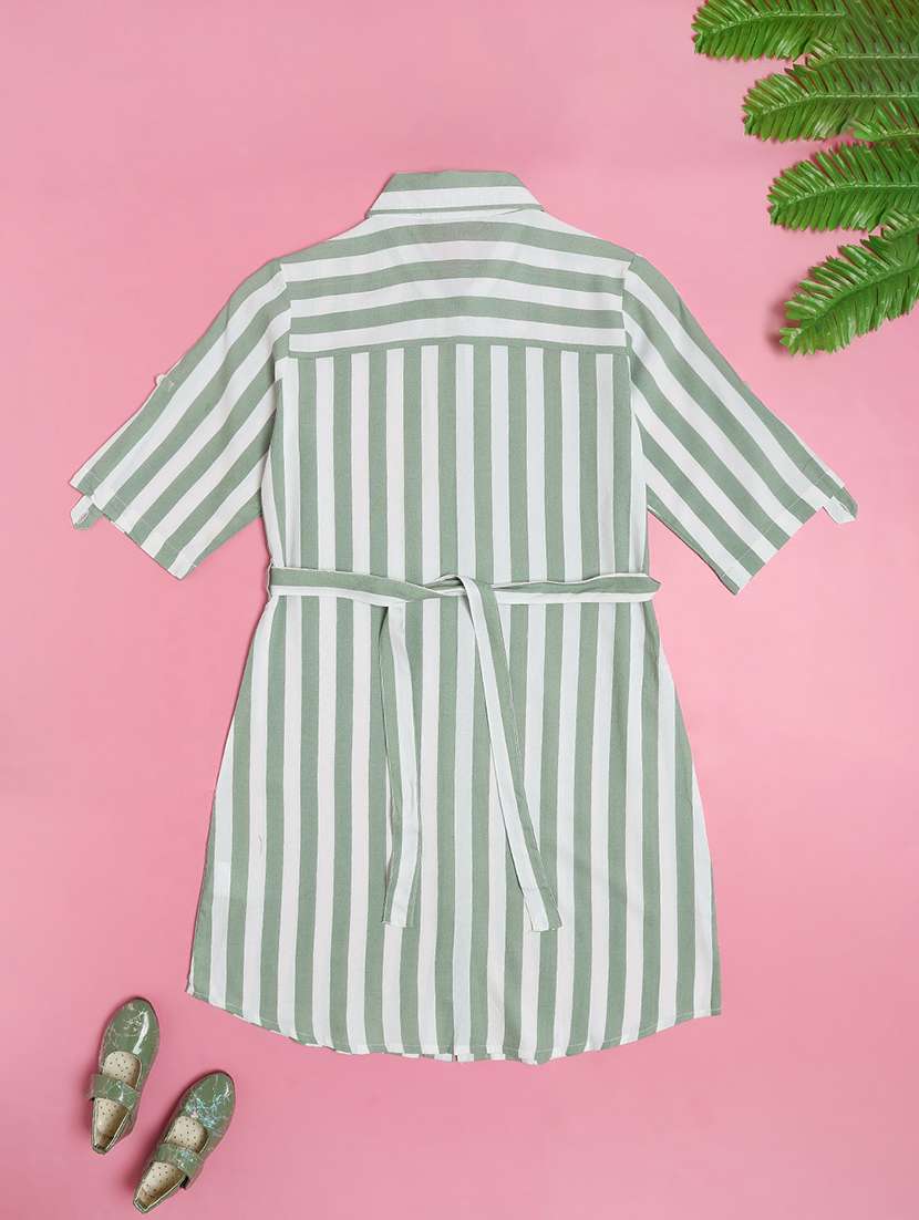 girls striped short sleeve shirt dress - 22255157 -  Standard Image - 1