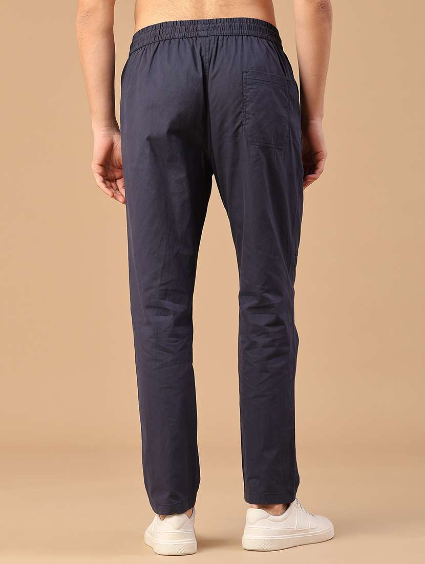 men solid mid rise full length track pant - 22255170 -  Standard Image - 4