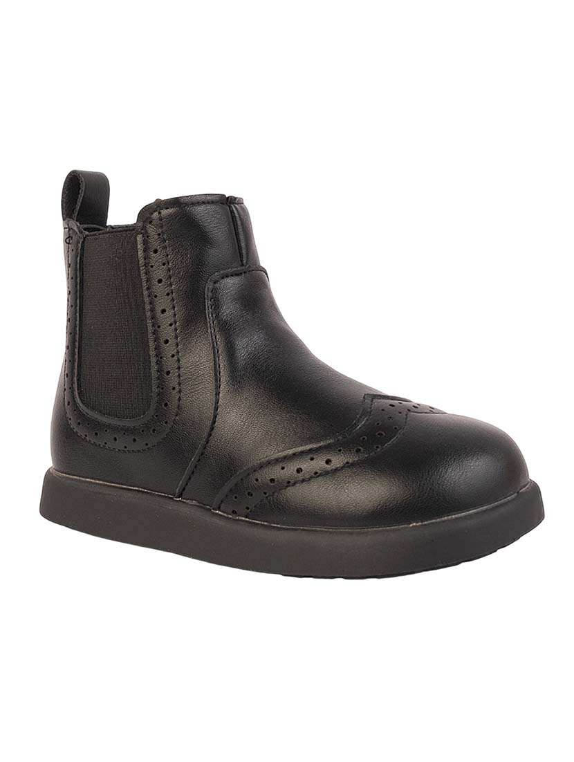 kids black solid ankle length boot - 22255193 -  Standard Image - 4