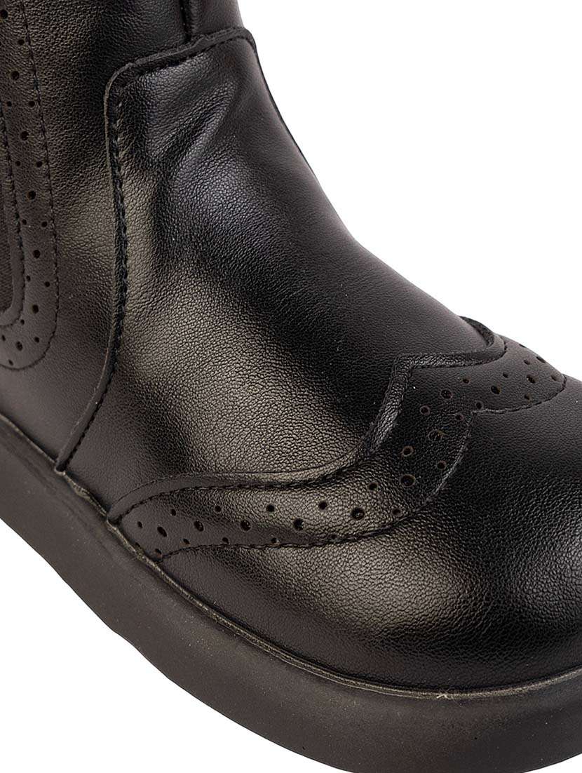 kids black solid ankle length boot - 22255193 -  Standard Image - 6