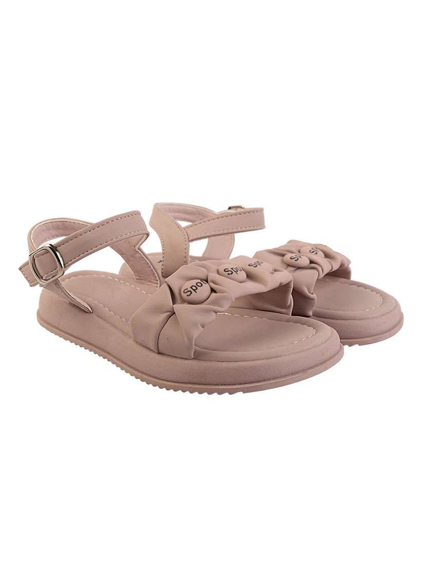 girls solid back strap flat sandal - 22255198 -  Standard Image - 1