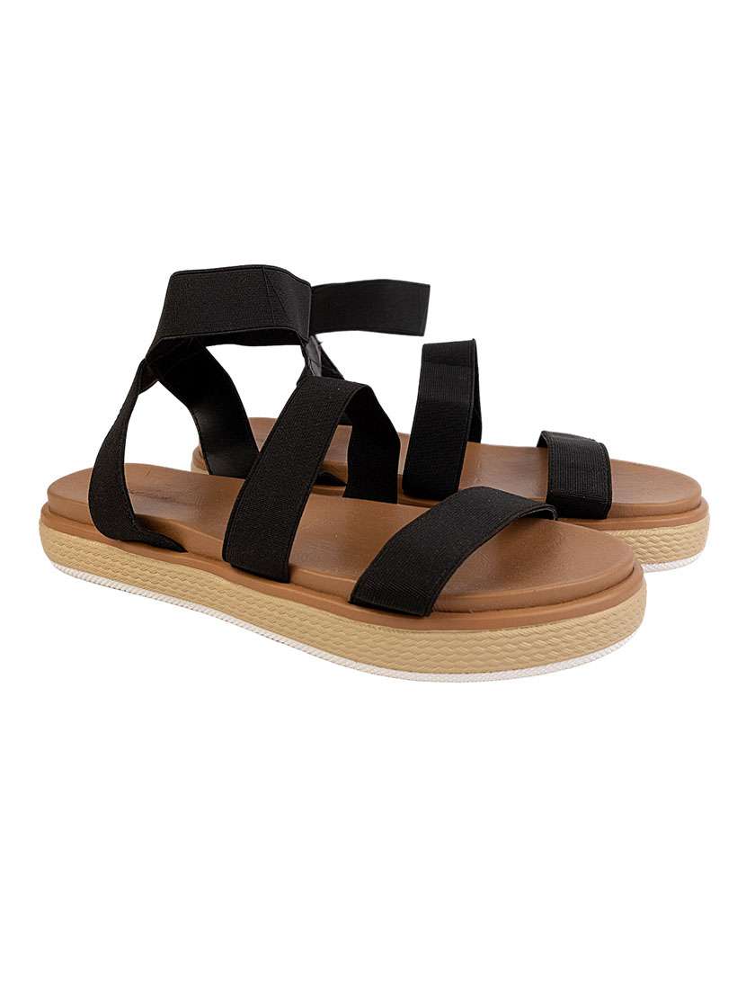 girls solid ankle strap flat sandal - 22255199 -  Standard Image - 1
