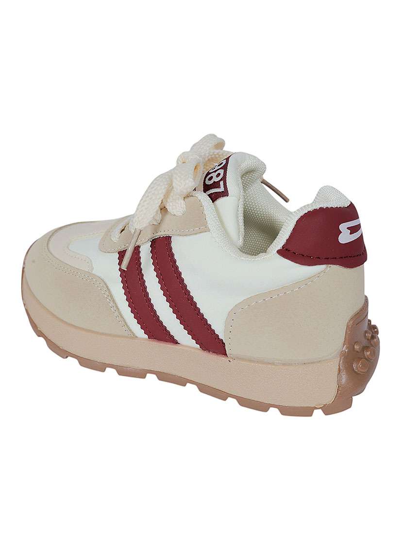 kids cream color blocked lace up sneaker - 22255215 -  Standard Image - 4