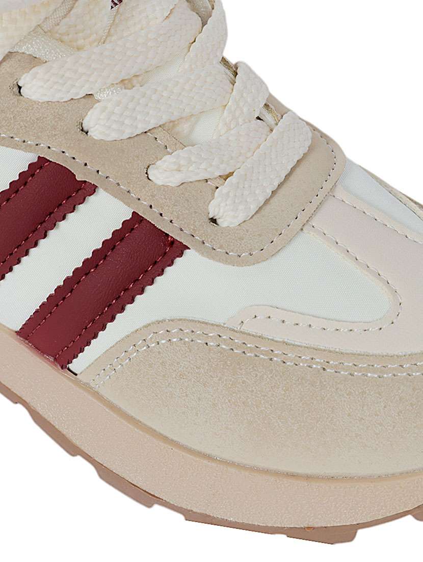 kids cream color blocked lace up sneaker - 22255215 -  Standard Image - 6