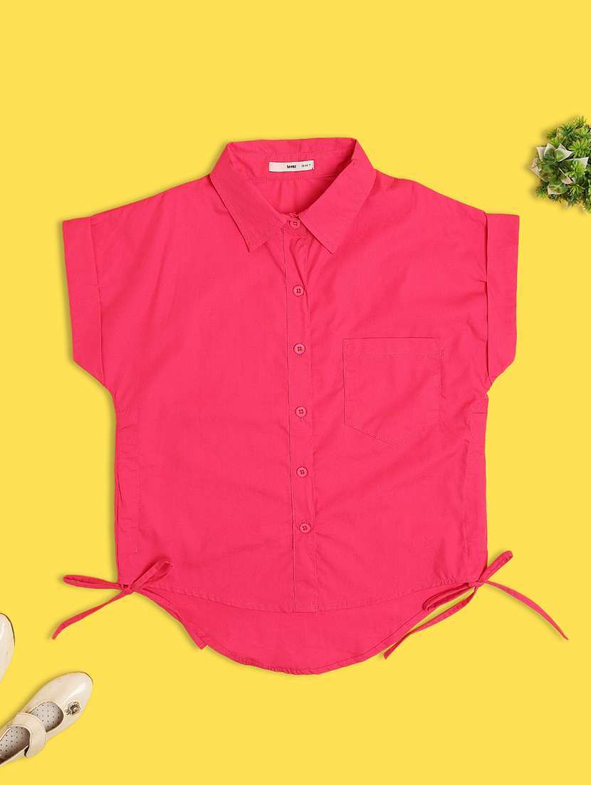 girls solid short sleeve shirt  - 22255342 -  Standard Image - 1
