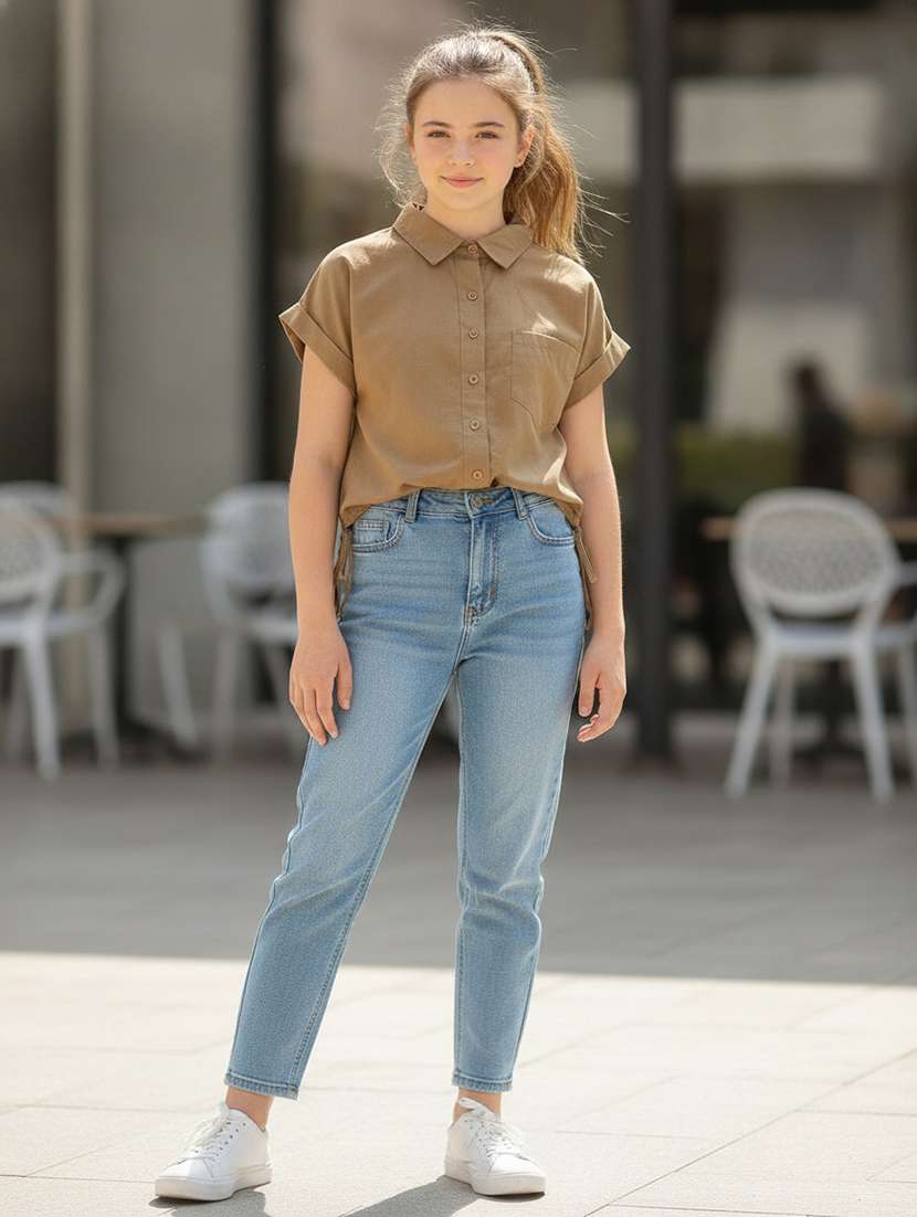 girls solid short sleeve shirt 