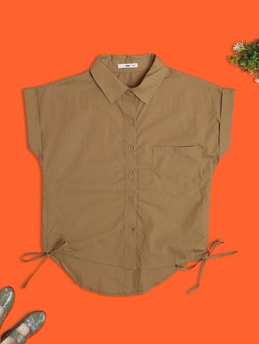 girls solid short sleeve shirt  - 22255343 -  Standard Image - 1