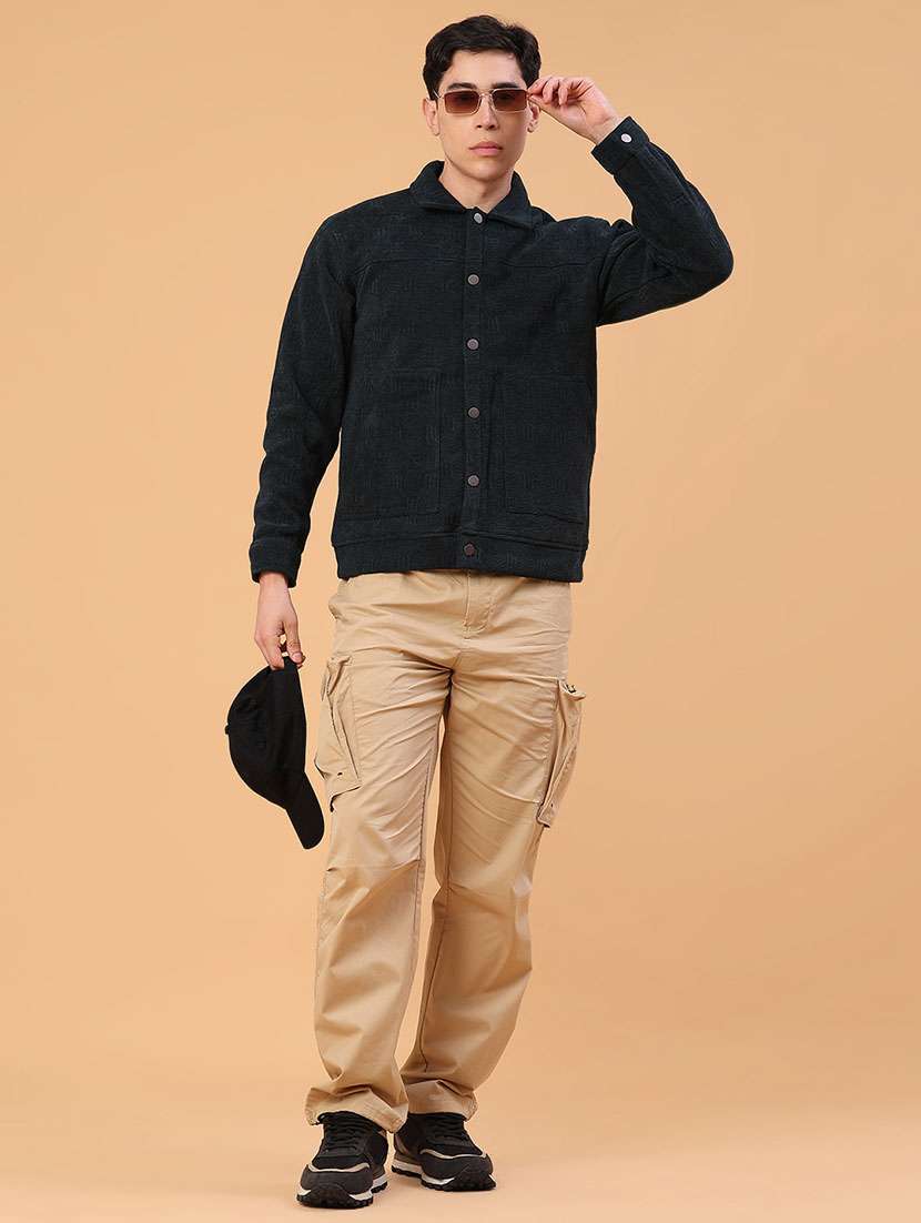 men self designed long sleeve shacket - 22255434 -  Standard Image - 4