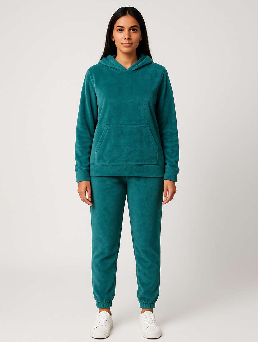 women solid long sleeve nightwear pyjama set - 22255678 -  Standard Image - 1