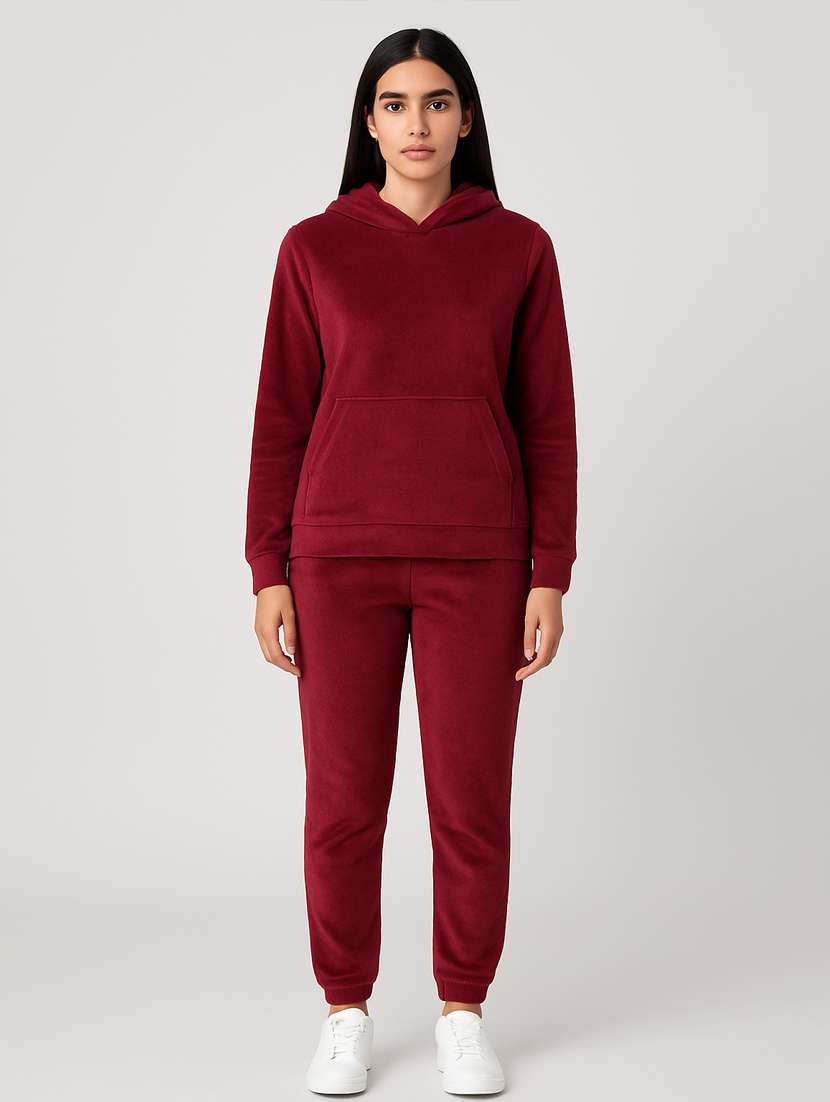 women solid long sleeve nightwear pyjama set - 22255680 -  Standard Image - 1