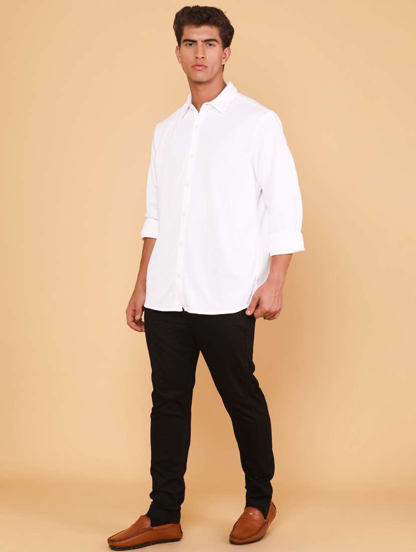 Men Solid Mid Rise Chinos Casual Trouser - 22255695 -  Standard Image - 4