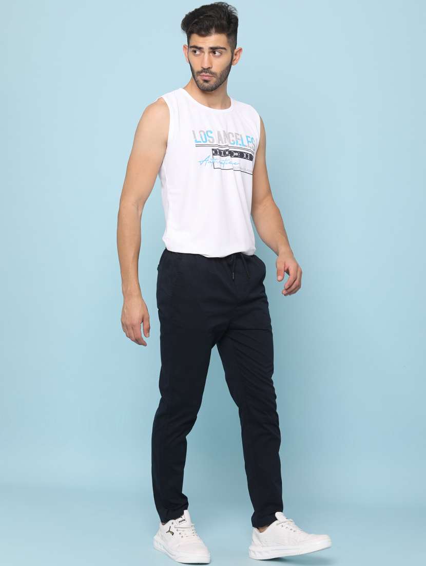 Men Solid Mid Rise Chinos Casual Trouser - 22255696 -  Standard Image - 4